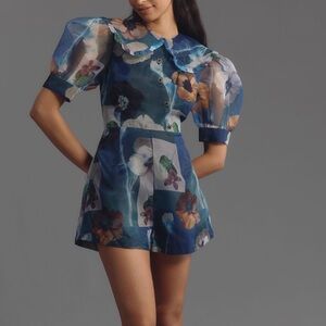 Maeve Floral Puff Sleeve Romper